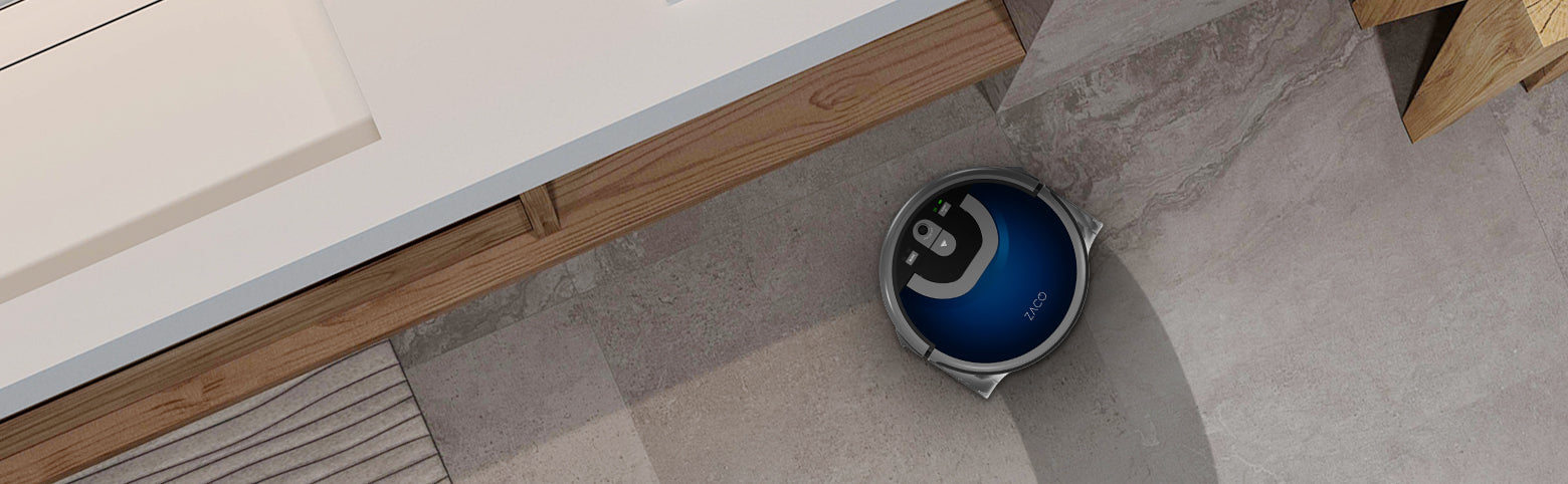 ZACO W450 Robot laveur de sols connecté avec App, Alexa et télécommande,  jusqu'à 80min, 2 reservoirs d'eau, Robot nettoyeur, lavage et balayage,  idéal pour poils d'animaux, sols durs, parquet : : Cuisine