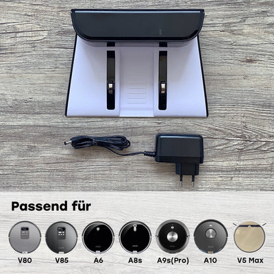 Station de charge de rechange ZACO avec adaptateur secteur pour A10, A9sPro, A9s, A8s, V5 Max, V80, V85, A6