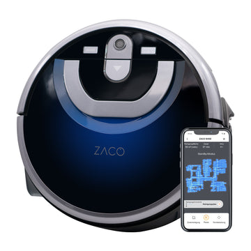 ZACO M1S Robot Aspirador y fregasuelos con estación de autovaciado,  navegación láser y detección de obstáculos, depósito de Agua Dulce de 4L,  App, mapeo, 180 min, con detección de alfombras : 