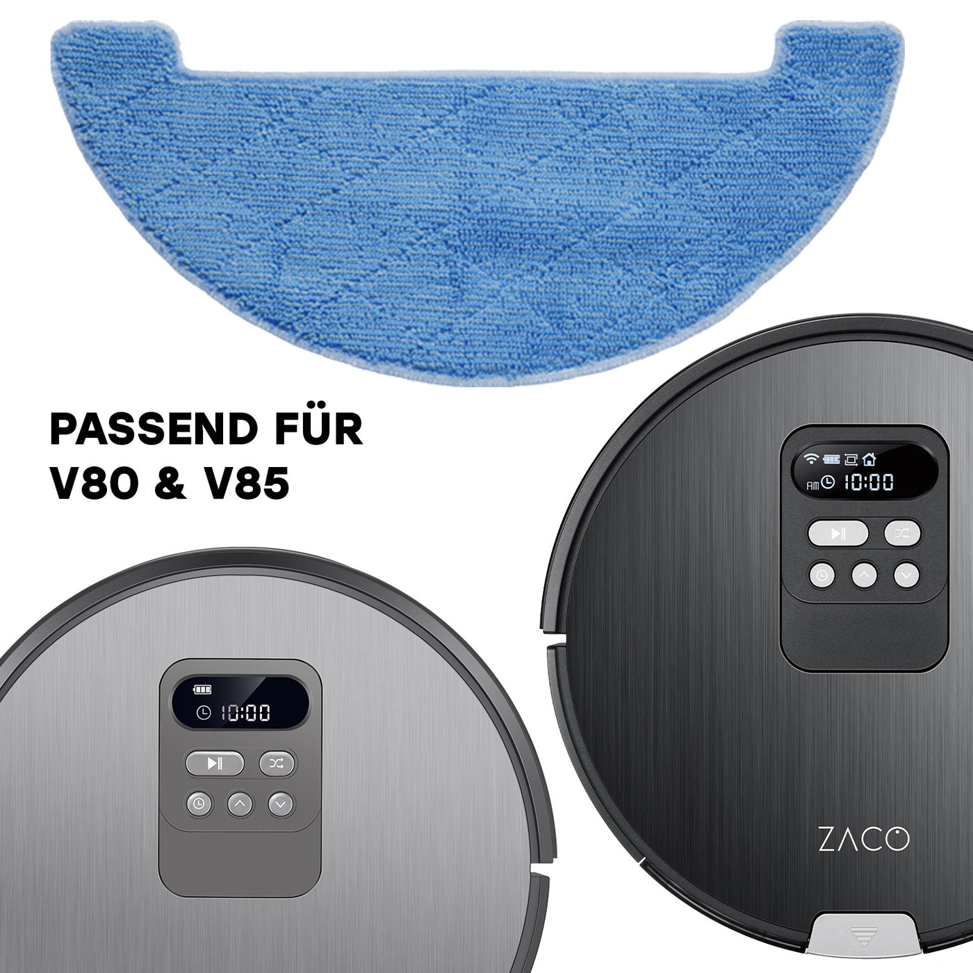 3x Replacement microfiber mop cloths for ZACO V80 & V85